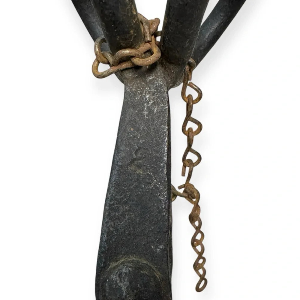 Antique Primitive Metal Hand‎ Ice Tong 17.5x11”